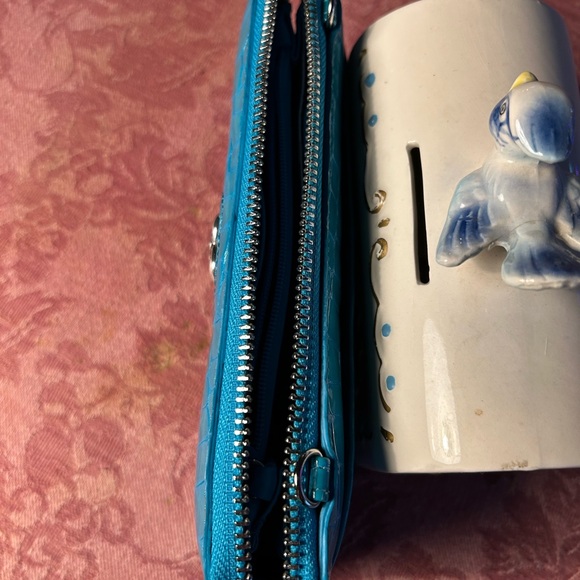 Brighton Turquoise Crocodile Embossed Wallet - Picture 9 of 9